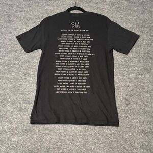 Sia Nostalgic for the Present USA Tour 2016 Black T-Shirt Small Organic Cotton